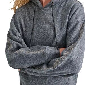 DKNY Sport Rhinestone Logo Fleece Hoodie